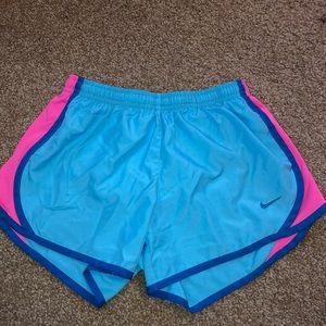 Nike athletic shorts blue and pink